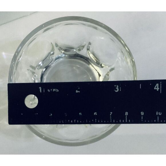 Vintage France Thumbprint Clear Glass Petale Dessert Bowls Set Of 6 - Picture 5 of 8